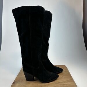 Womens Blondo Waterproof Willow‎ Tall Black Leather Heeled Western Boots Size 10